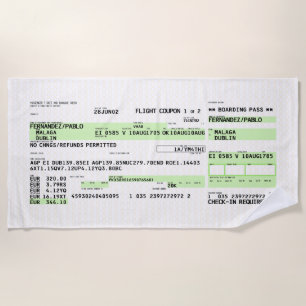 Boarding Pass - Retro Beach Towel