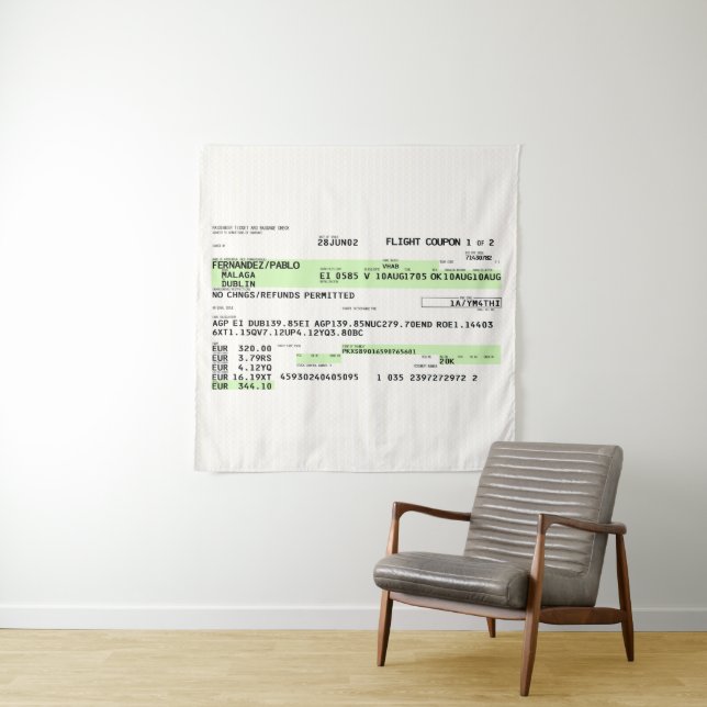 Boarding Pass - Retro Tapestry (In Situ)