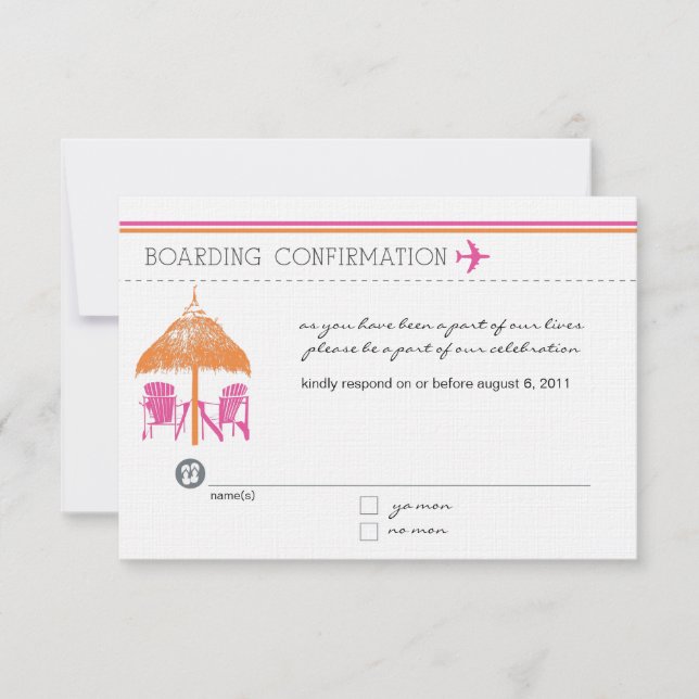 Boarding Pass RSVP Card (Front)