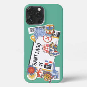 BOARDING PASS SANTIAGO DE LOS CABALLEROS DOMINICAN iPhone 13 PRO MAX CASE