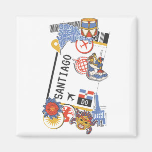 BOARDING PASS SANTIAGO DE LOS CABALLEROS DOMINICAN MAGNET