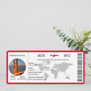 Boarding Pass Scratch Surprise Holiday/Trip Reveal Invitation