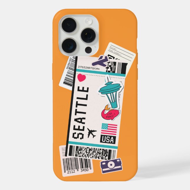 BOARDING PASS SEATTLE USA iPhone CASE (Back)