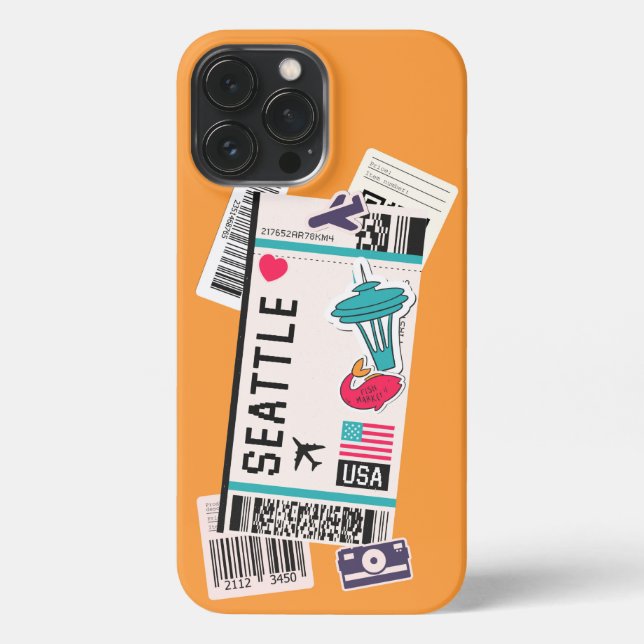 BOARDING PASS SEATTLE USA iPhone CASE (Back)