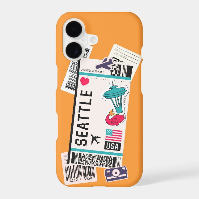 BOARDING PASS SEATTLE USA iPhone CASE (Back)