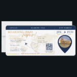 Boarding Pass Surprise Airline Ticket wedding   Invitation<br><div class="desc">Boarding Pass Surprise Trip,  wedding ticket invitation featuring a destination world map,  Wedding Pass,  Destination Wedding,   with QR code Rsvp .</div>