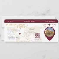 Boarding Pass Surprise Airline Ticket wedding