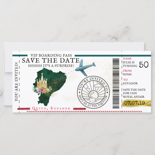 Boarding Pass | Surprise Destination Birthday (Front)