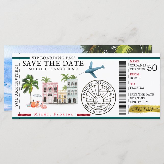 Boarding Pass | Surprise Destination Birthday (Front/Back)