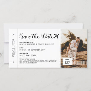 Boarding Pass Ticket Destination Save the Date