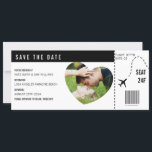 Boarding Pass Ticket Photo Personalised Custom  Save The Date<br><div class="desc">Boarding Pass Ticket Photo Personalised Custom</div>