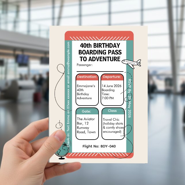 Boarding Pass to Adventure – Travel Themed Invitation (Creator Uploaded)