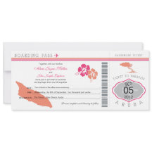 Boarding Pass to Aruba Wedding Invitation