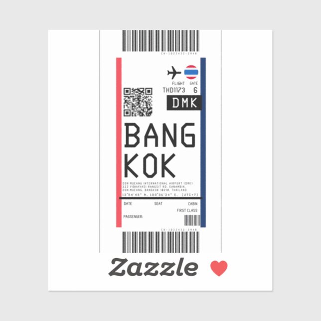Boarding pass to Bangkok (DMK) (Sheet)
