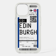 Boarding pass to Edinburgh (EDI) Custom Name case