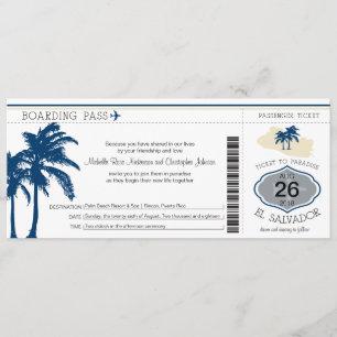 Boarding Pass to El Salvador Wedding Invitation