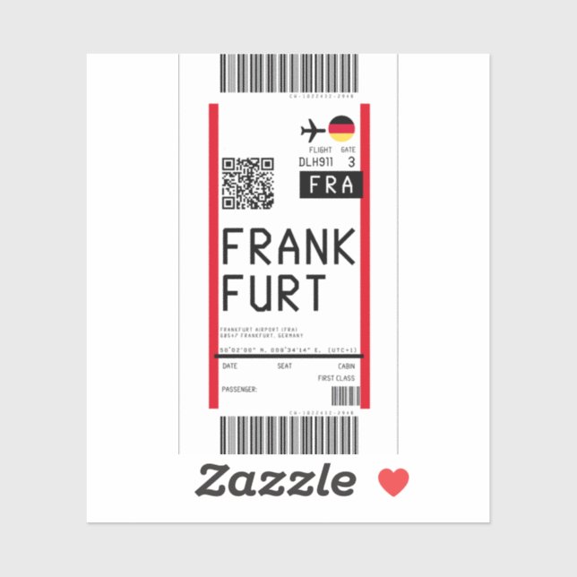 Boarding pass to Frankfurt (FRA) (Sheet)