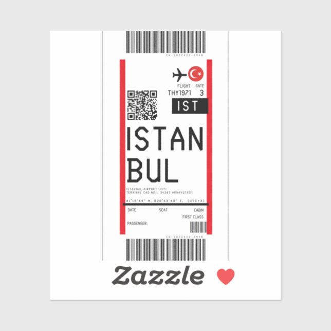 Boarding pass to Istanbul (IST) (Sheet)