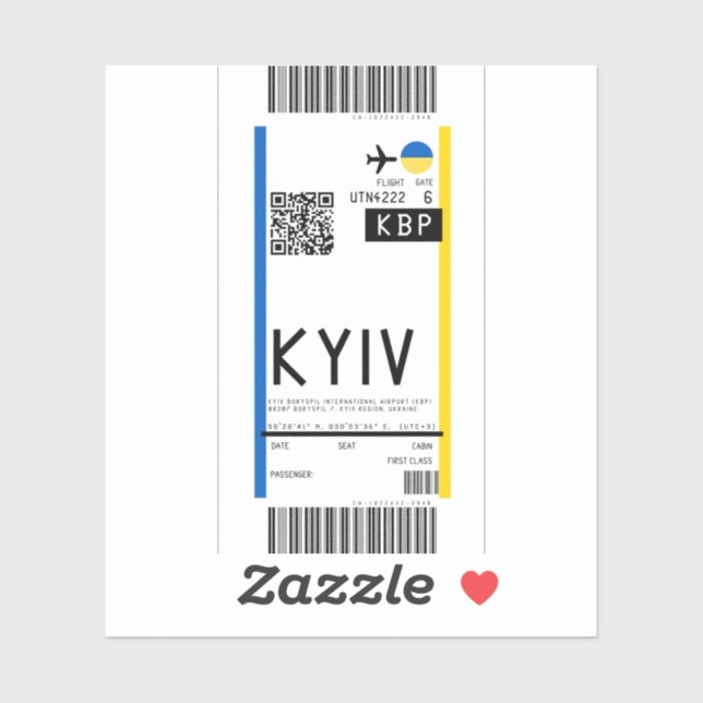 Boarding pass to Kyiv (KBP) (Sheet)
