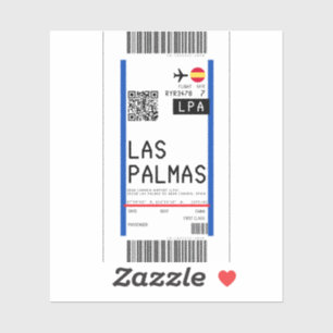 Boarding pass to Las Palmas Spain (LPA)
