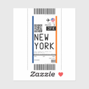 Boarding pass to New York (JFK)
