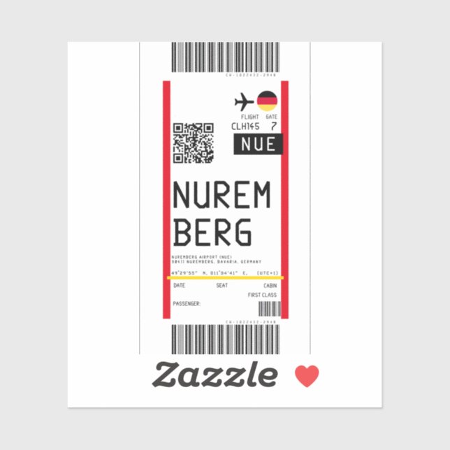 Boarding pass to Nuremberg (NUE) (Sheet)