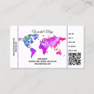 Boarding Pass Travel Agent Business Card