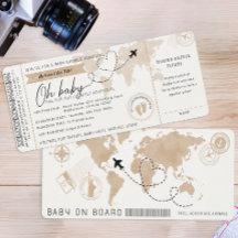 Boarding Pass Travel Baby Shower Invite