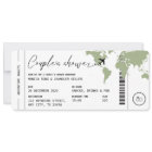 Boarding Pass Travel Couple's Shower Sage Green