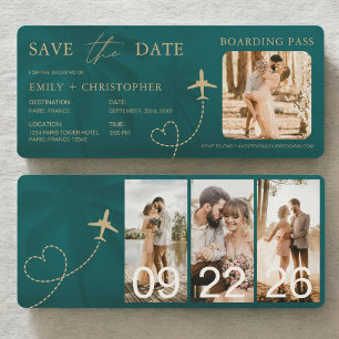 Boarding Pass Tropical Wedding Plane Ticket