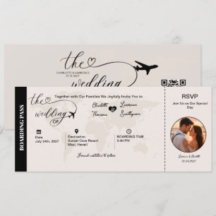 Boarding Pass Wedding Destination Airline Invite