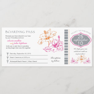 Boarding Pass Wedding Invitation