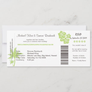 Boarding Pass Wedding Invitation and RSVP in one