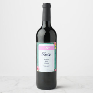 Boarding Pass Wedding Invitation Destination Wine Label