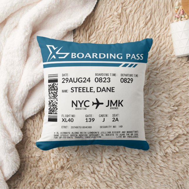 Boarding Pass XL Throw Pillow (Blanket)