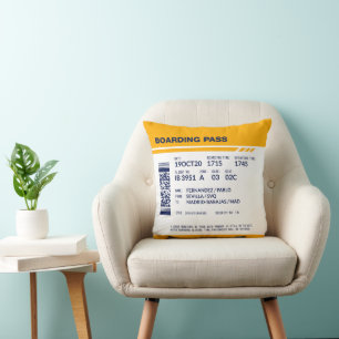 Boarding Pass - Yellow Cushion