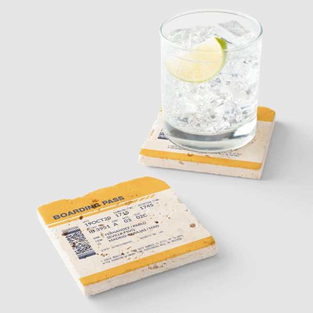 Boarding Pass - Yellow Stone Coaster (Side)