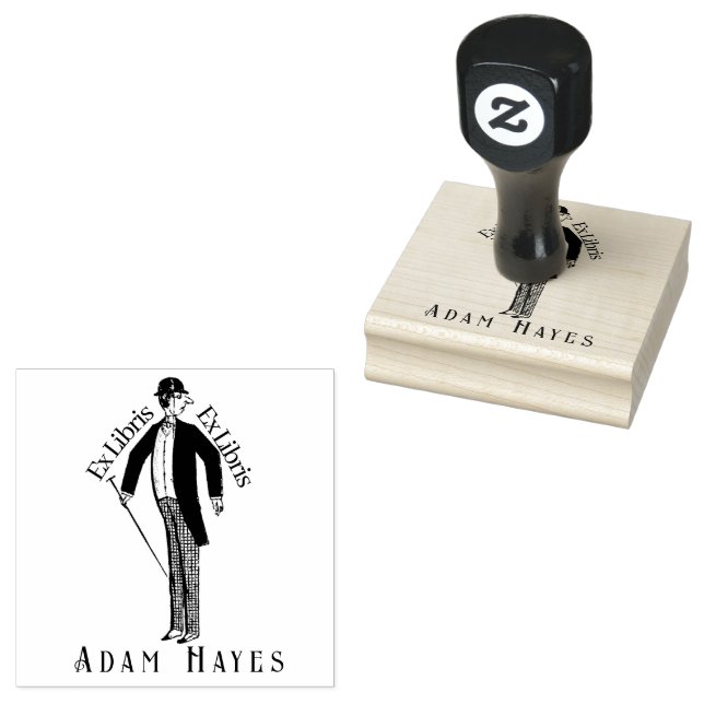 Boarding School Teacher Character Line Art Rubber Stamp (Stamped)