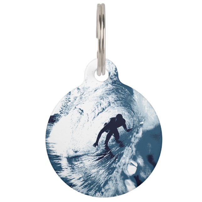 Boarding Trybe Tube, Hawaiian Surf Graphic Pet Tag (Front)