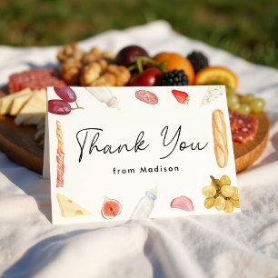 Boards and Bottles Charcuterie Baby Shower Thank You Card