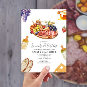 Boards & Bottles Charcuterie Neutral Baby Shower Invitation