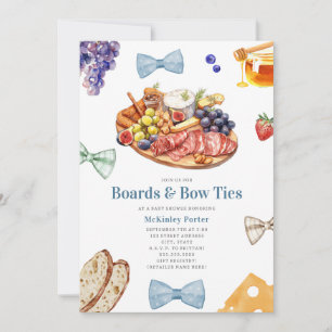 Boards & Bow Ties Charcuterie Blue Boy Baby Shower Invitation