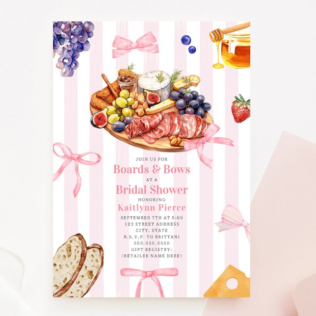 Boards & Bows Charcuterie Bridal Shower Invitation (Creator Uploaded)