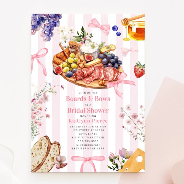 Boards & Bows Floral Charcuterie Bridal Shower Invitation (Creator Uploaded)