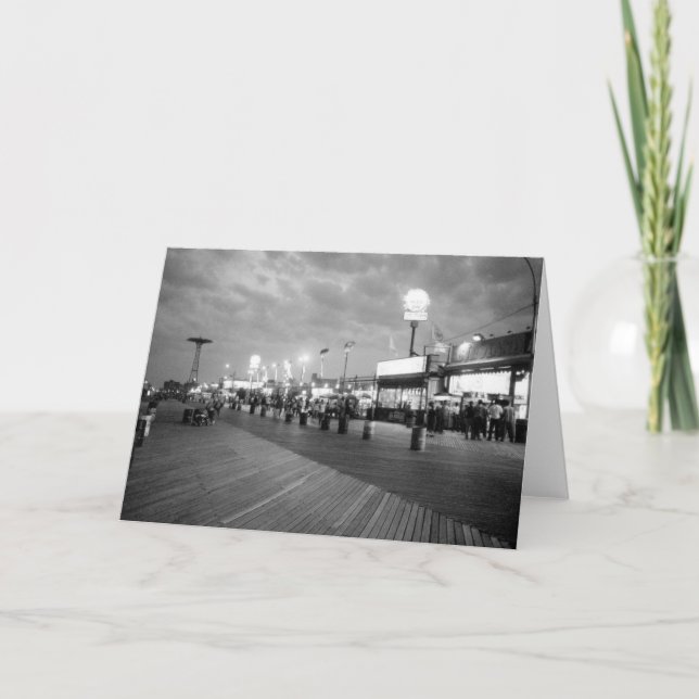 Boardwalk at Night Blank Greeting Card (Front)