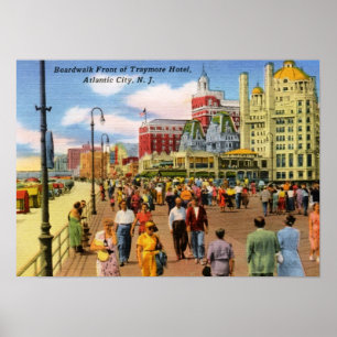 Boardwalk, Atlantic City Vintage Poster