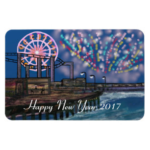 Boardwalk Fireworks New Year Magnet