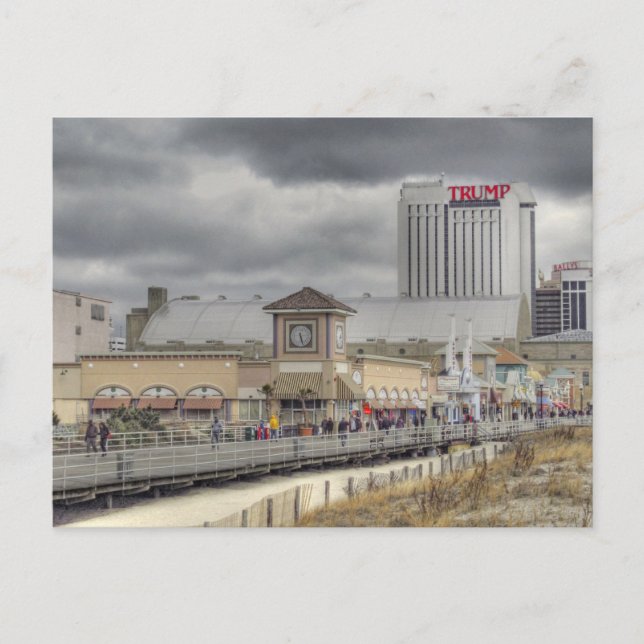 Boardwalk in Atlantic City, NJ Postcard (Front)