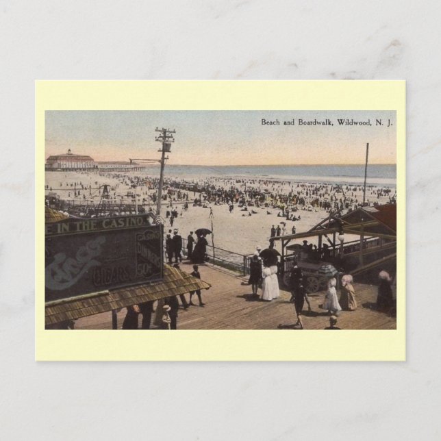 Boardwalk Scene, Wildwood, New Jersey Vintage Postcard (Front)