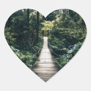 Boardwalk Through The Forest Heart Sticker